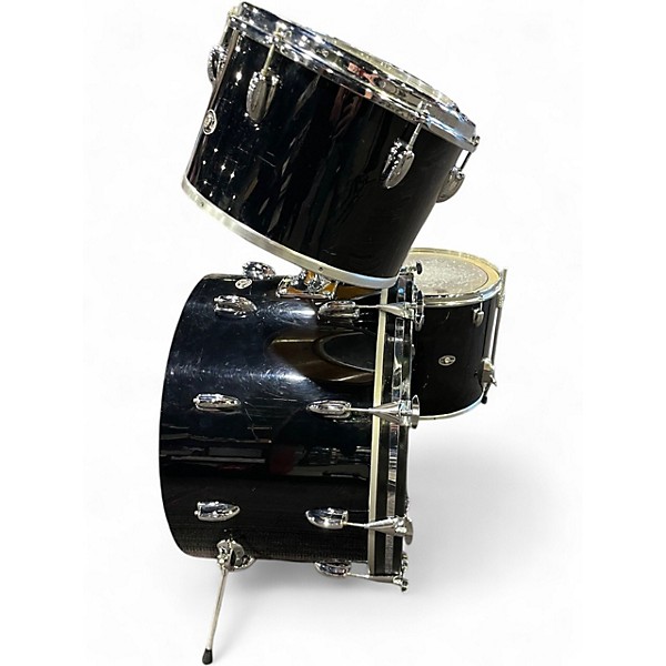 Vintage 1970s Slingerland 4 Piece 4 PC Drumset Black Drum Kit