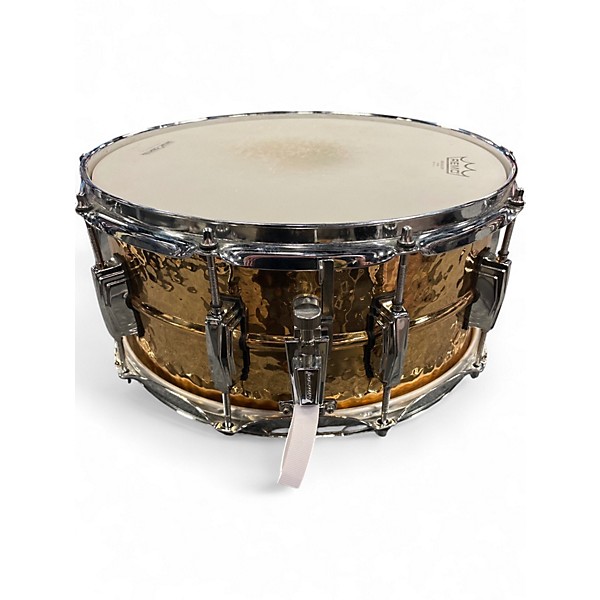 Used Ludwig 14X6 Hammered Snare Bronze Drum