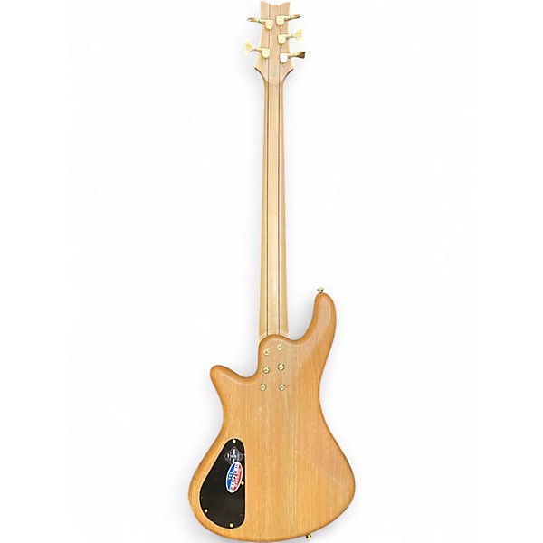 Used Schecter Guitar Research Stiletto Custom 5 String Natural Electric Bass Guitar