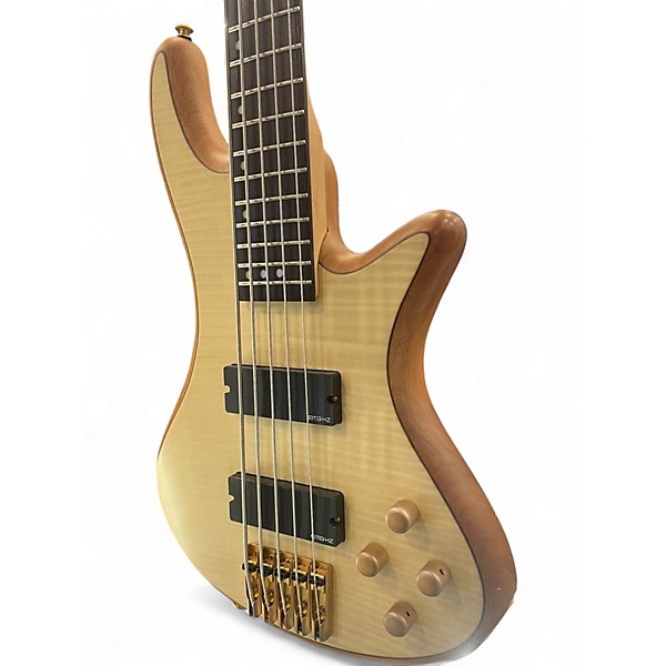 Used Schecter Guitar Research Stiletto Custom 5 String Natural Electric Bass Guitar