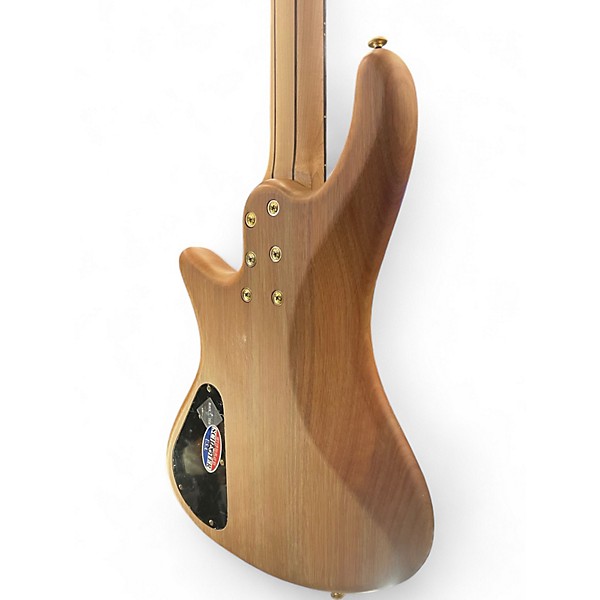 Used Schecter Guitar Research Stiletto Custom 5 String Natural Electric Bass Guitar