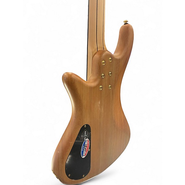Used Schecter Guitar Research Stiletto Custom 5 String Natural Electric Bass Guitar