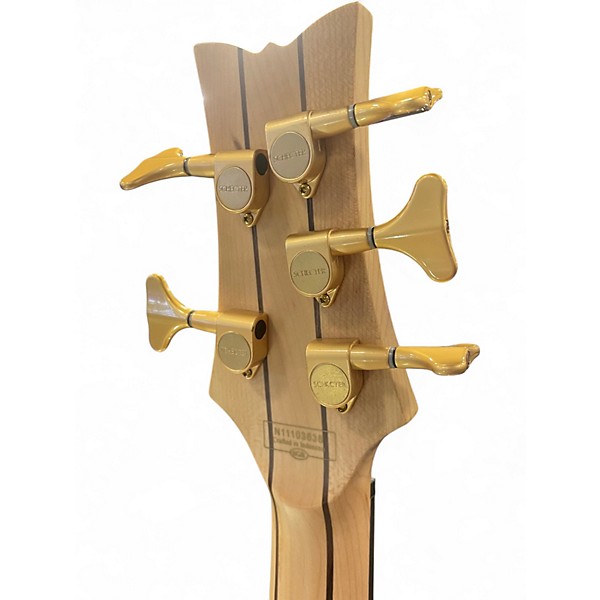 Used Schecter Guitar Research Stiletto Custom 5 String Natural Electric Bass Guitar