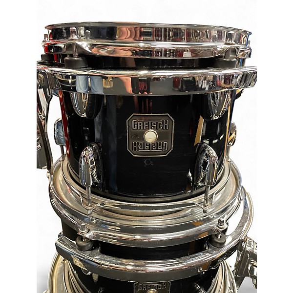 Used Gretsch Drums 4 Piece Renown Maple Trans Black Lacquer Drum Kit