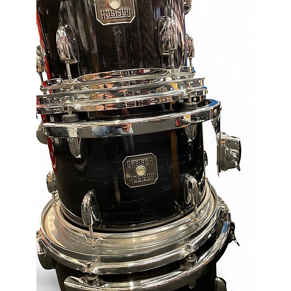 Used Gretsch Drums 4 Piece Renown Maple Trans Black Lacquer Drum Kit