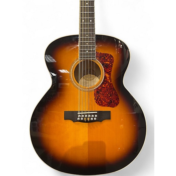 Used Guild F2512E Deluxe 2 Color Sunburst 12 String Acoustic Electric Guitar