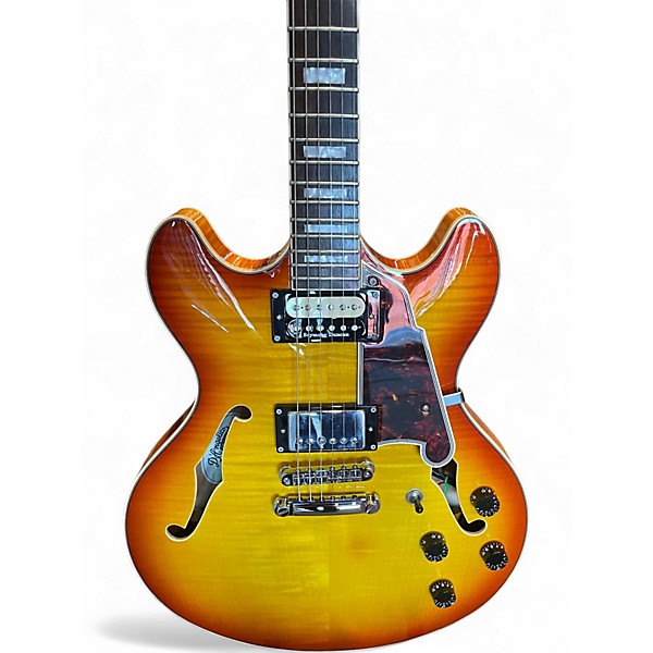 Used D'Angelico Premier Series DC 2 Color Sunburst Hollow Body Electric Guitar