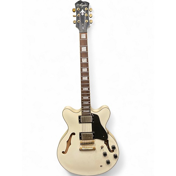 Used 2010 Agile 820 Alpine White Hollow Body Electric Guitar
