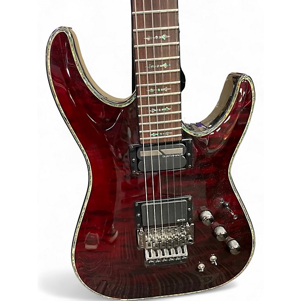 Used Schecter Guitar Research HELLRAISER C1 FRS Black Cherry Solid Body Electric Guitar