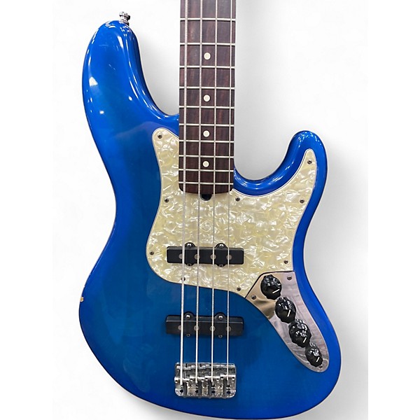 Used 1996 Fender Active Jazz Bass Blue Electric Bass Guitar