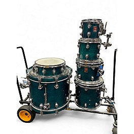 Used Premier 6 Piece Genista Turquoise Lacquer Drum Kit