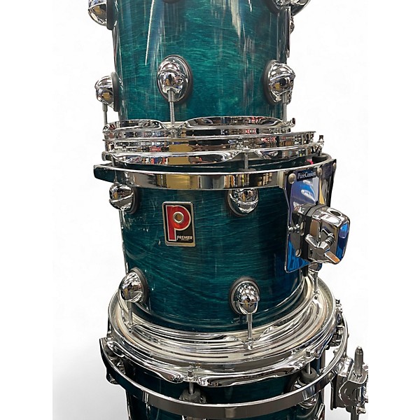 Used Premier 6 Piece Genista Turquoise Lacquer Drum Kit