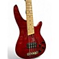 Used 1990s Brownsville Double Cutaway H  Red Electric Bass Guitar