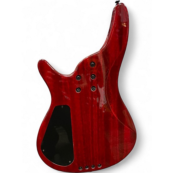 Used 1990s Brownsville Double Cutaway H  Red Electric Bass Guitar
