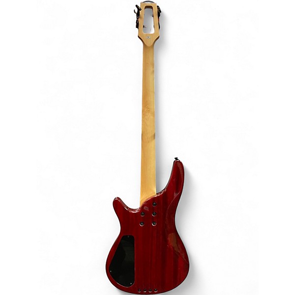 Used 1990s Brownsville Double Cutaway H  Red Electric Bass Guitar