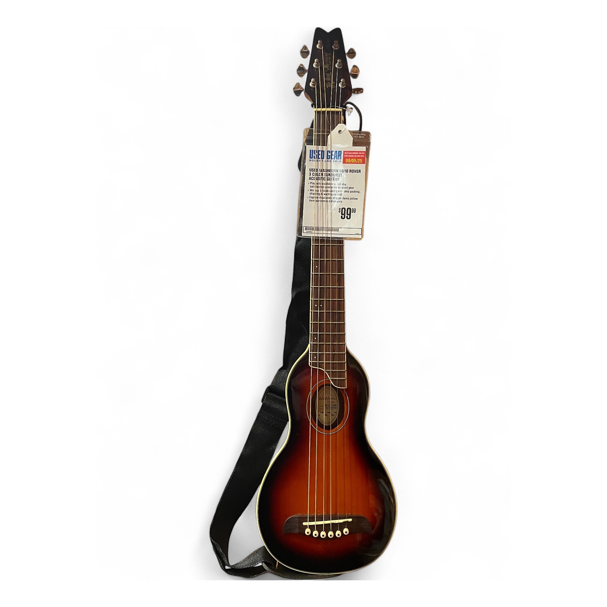 Used Washburn Ro10 Rover 3 Color Sunburst Acoustic Guitar 3