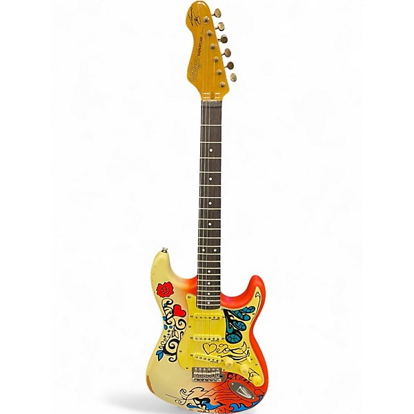 Used Vintage V6 THOMAS BLUG SIGNATURE SUMMER OF LOVE Solid Body Electric Guitar