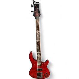 Used Dean Edge Q4 Trans Red Electric Bass Guitar