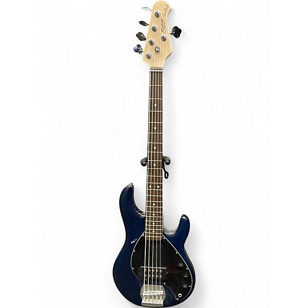 Used Sterling by Music Man Ray35 5 String Blue Electric Bass Guitar