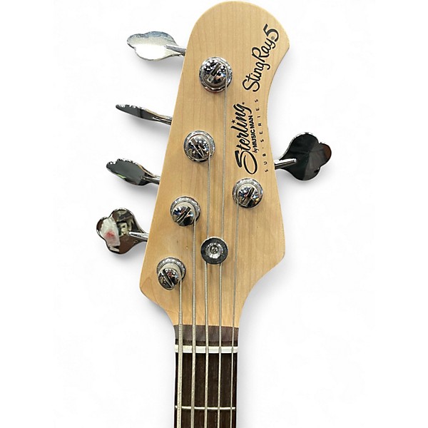 Used Sterling by Music Man Ray35 5 String Blue Electric Bass Guitar