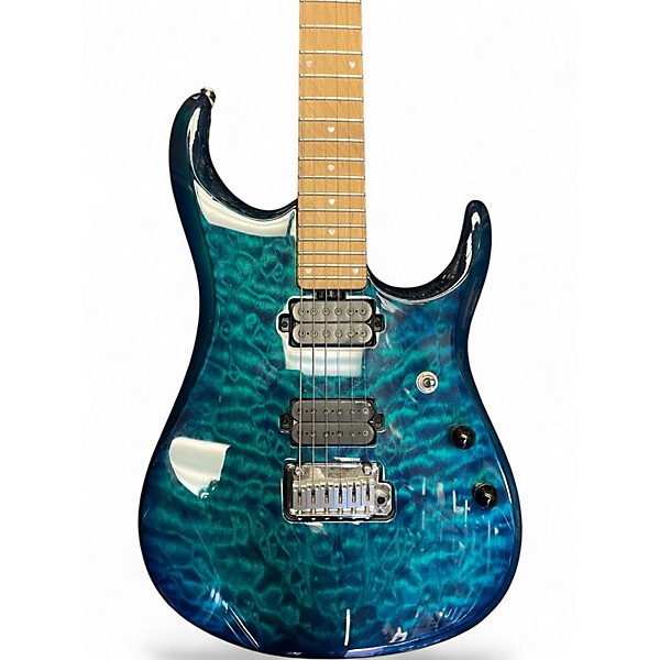 Used Sterling by Music Man JP150 JOHN PETRUCCI TRANS AQUA Solid Body Electric Guitar