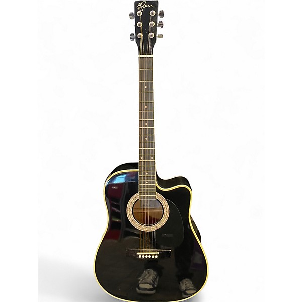 Used Esteban American legacy Black and Silver Acoustic Electric Guitar