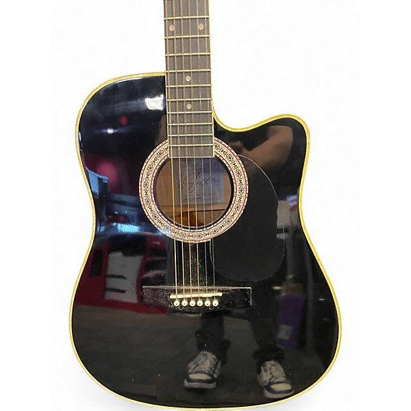 Used Esteban American legacy Black and Silver Acoustic Electric Guitar