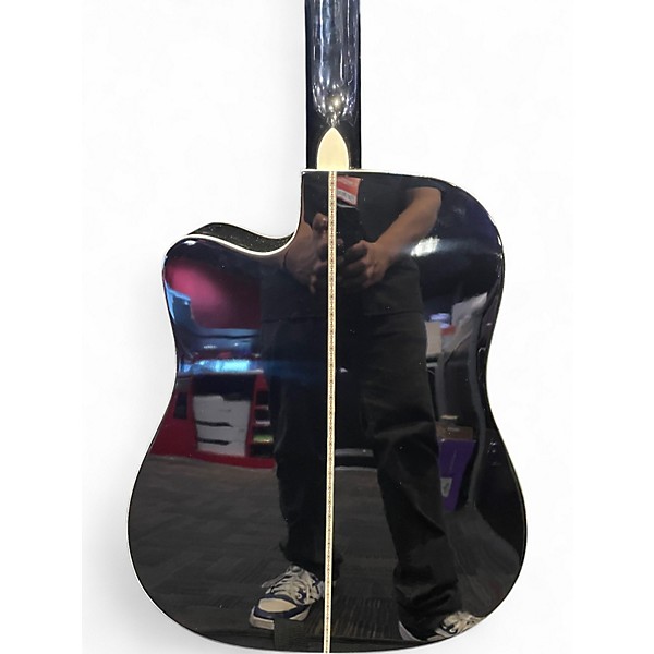 Used Esteban American legacy Black and Silver Acoustic Electric Guitar