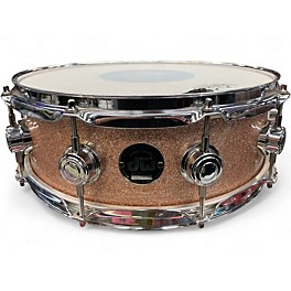 Used DW 5X14 Black Badge Collectors Snare Champagne Sparkle Drum