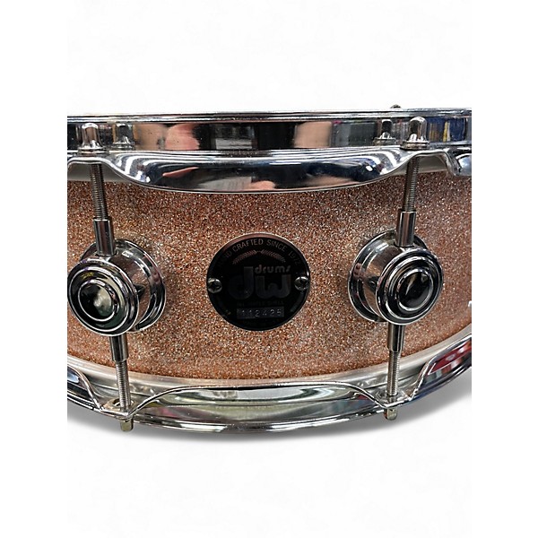 Used DW 5X14 Black Badge Collectors Snare Champagne Sparkle Drum