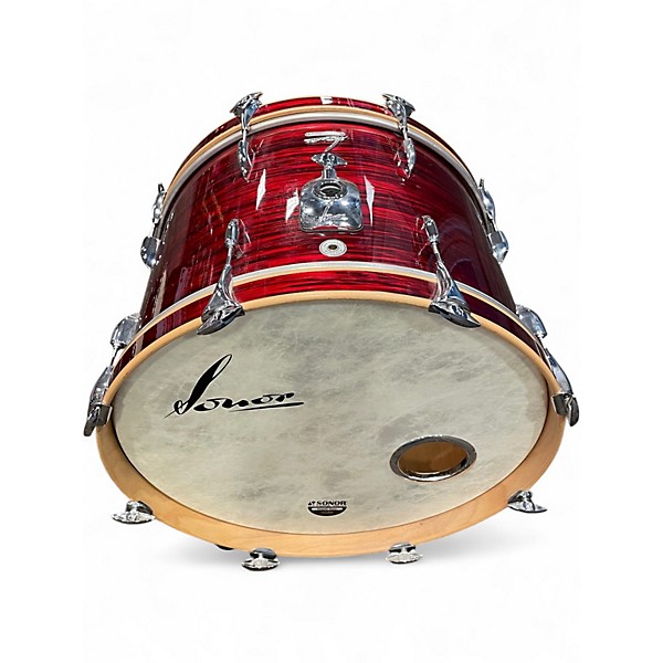 Used SONOR 4 Piece VINTAGE SERIES  RED oyster Drum Kit