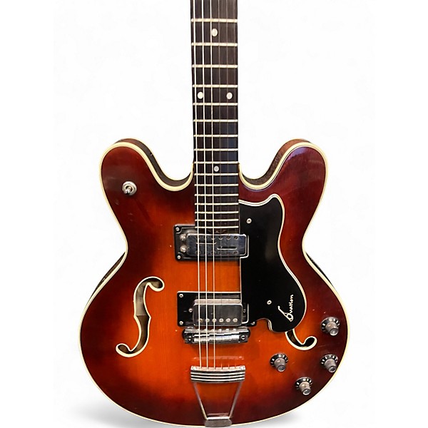 Vintage 1960s Ovation Tornado Sunburst Hollow Body Electric Guitar