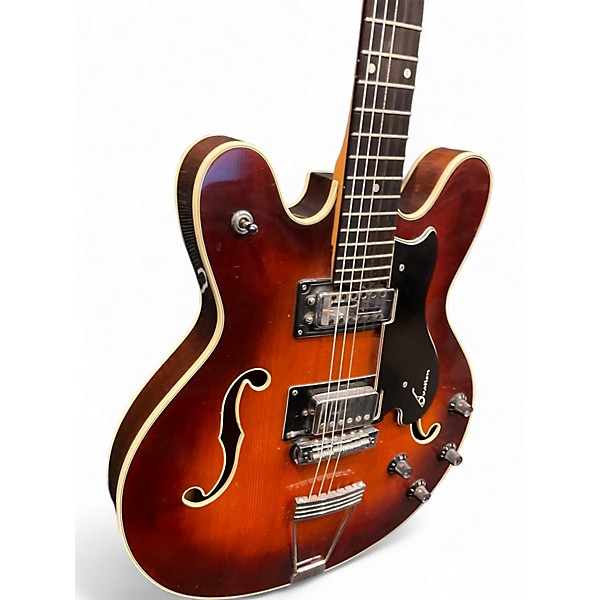 Vintage 1960s Ovation Tornado Sunburst Hollow Body Electric Guitar