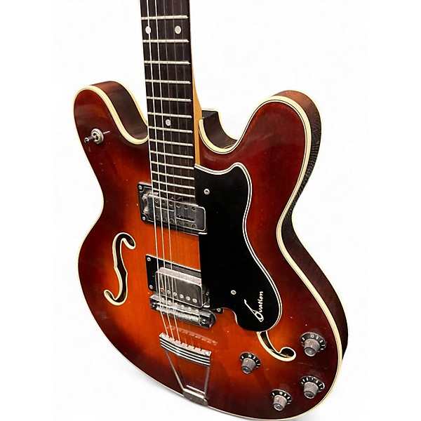 Vintage 1960s Ovation Tornado Sunburst Hollow Body Electric Guitar