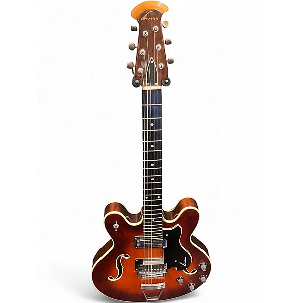 Vintage 1960s Ovation Tornado Sunburst Hollow Body Electric Guitar