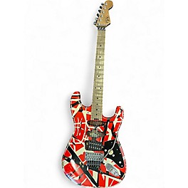 Used EVH Striped Series Frankie red and white stripe Solid Body Electric Guitar