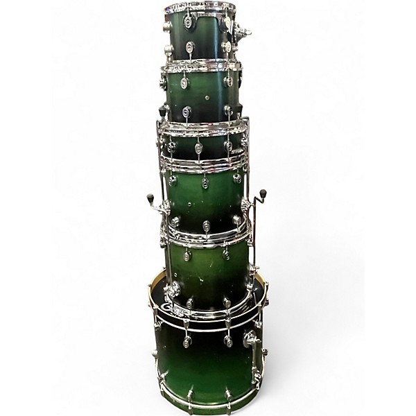 Used PDP by DW 6 Piece MX SERIES GREEN FADE Drum Kit