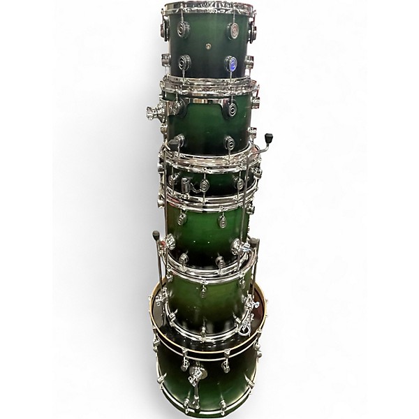 Used PDP by DW 6 Piece MX SERIES GREEN FADE Drum Kit