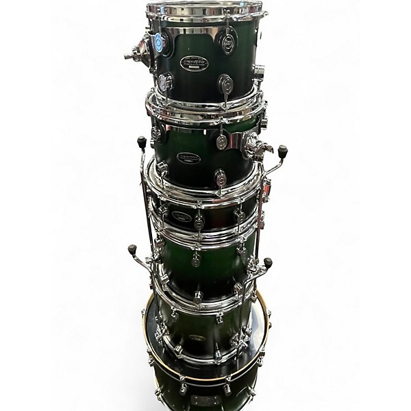 Used PDP by DW 6 Piece MX SERIES GREEN FADE Drum Kit