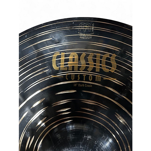 Used MEINL 18in CLASSICS CUSTOM DARK CRASH Cymbal