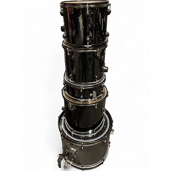 Used Gear4music 5 Piece Drum kit Black Drum Kit