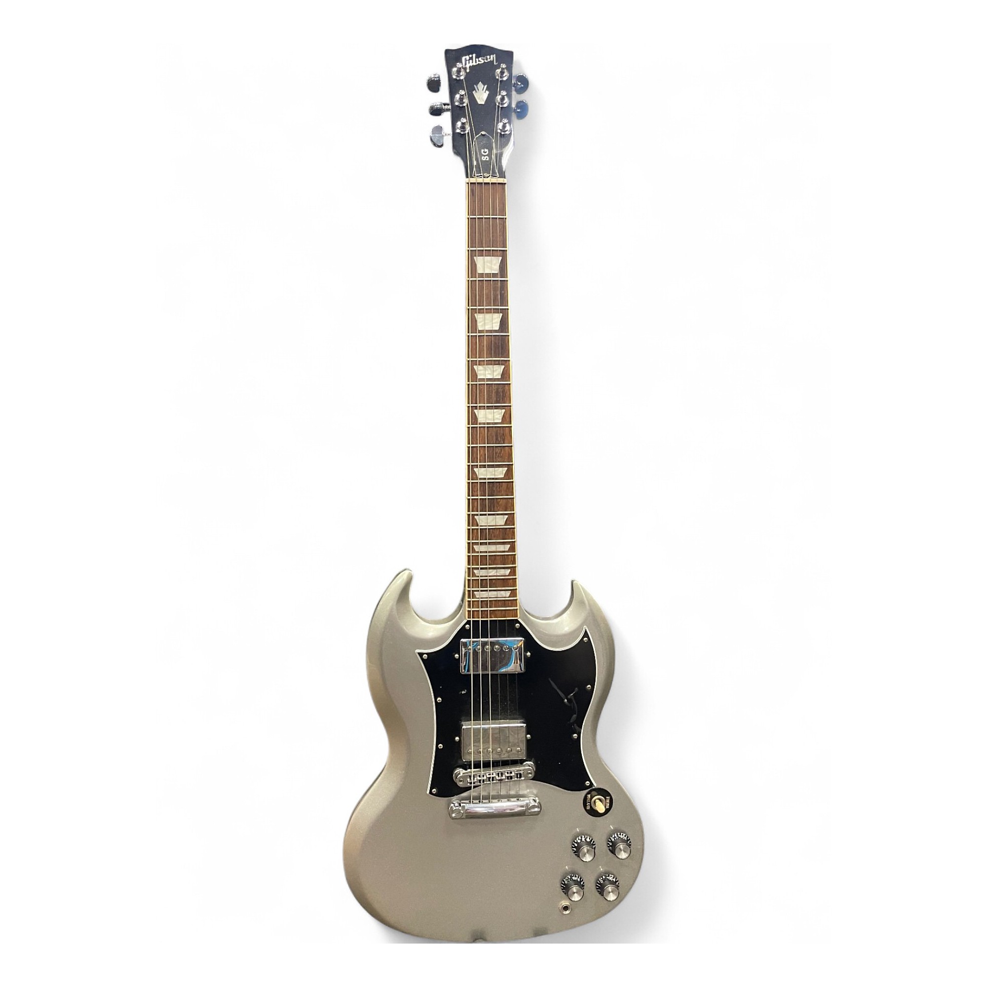 Used Gibson SG Standard Silver Solid Body Electric Guitar Silver