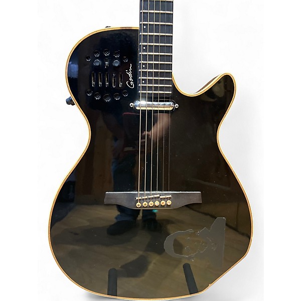 Used 2000s Godin Multiac Black Classical Acoustic Electric Guitar