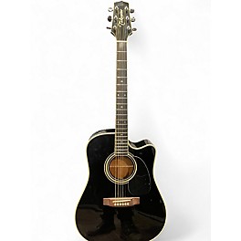 Used Takamine EF341C Black Acoustic Electric Guitar