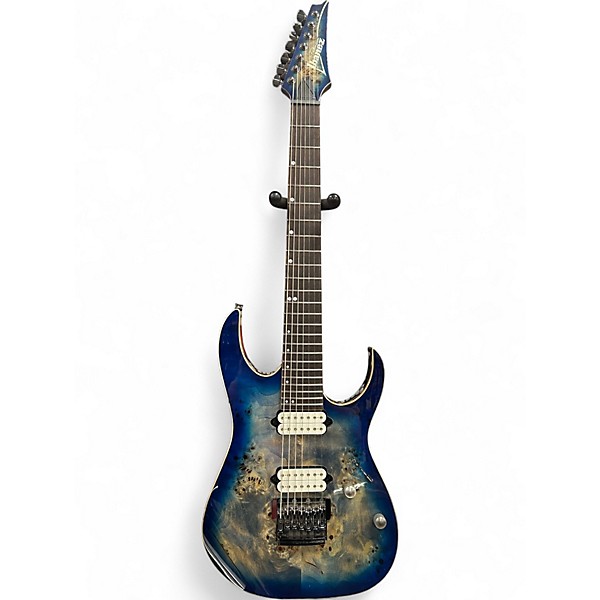 Used Ibanez RG1027PBF Cerulean Blue Solid Body Electric Guitar