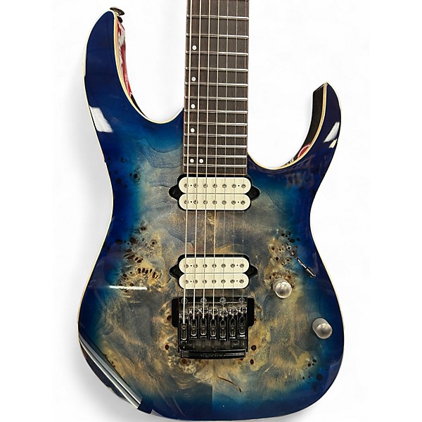 Used Ibanez RG1027PBF Cerulean Blue Solid Body Electric Guitar