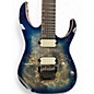 Used Ibanez RG1027PBF Cerulean Blue Solid Body Electric Guitar