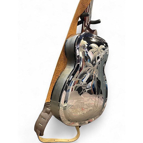 Used Recording King RM-997-H Metallic Silver Resonator Guitar