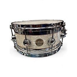 Used DW 13X7 Collector's Series Exotic Edge Snare Pearl White Drum