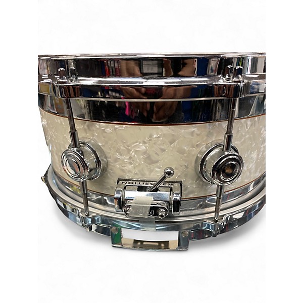 Used DW 13X7 Collector's Series Exotic Edge Snare Pearl White Drum